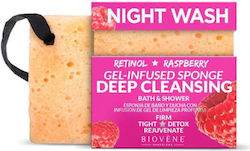Biovene Night Wash Deep Cleansing Retinol & Raspberry Gel-infused Sponge 75g