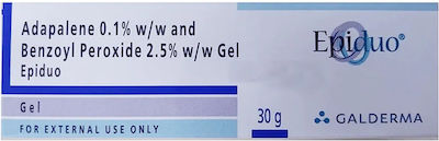 Galderma, Epiduo, Anti-acnee, Adapalenă 0.1% Peroxid de benzoil 2.5%, 30gr