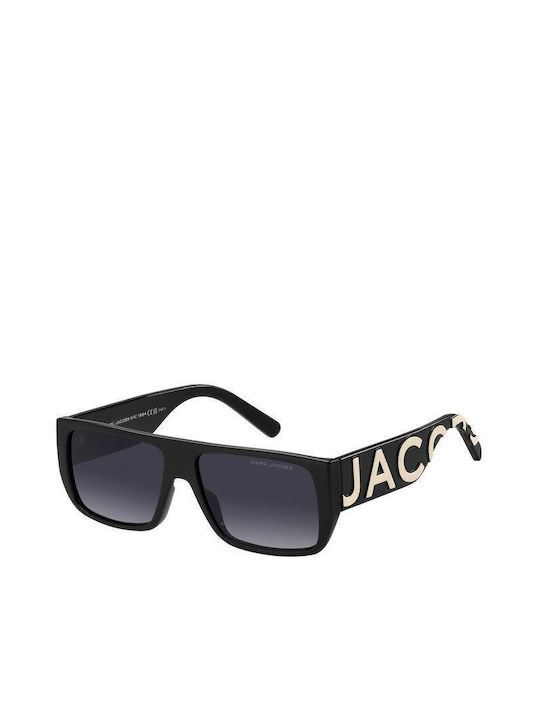 Marc Jacobs Bărbați Ochelari de soare cu Negru Din plastic Rame și Negru Ochelari de soare Lentilă LOGO 096/S 80S/9O