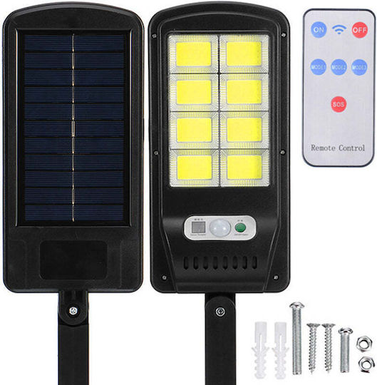 Lampă Solară Stradală cu Senzor de Mișcare, Fotocelulă și Telecomandă IP65