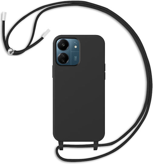 Orso Liquid Back Cover Μεταλλικό με Λουράκι Μαύρο (Redmi 13C 4G / Poco C65 4G)