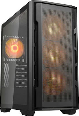 Cougar Uniface RGB Midi Tower Κουτί Υπολογιστή με Πλαϊνό Παράθυρο Μαύρο