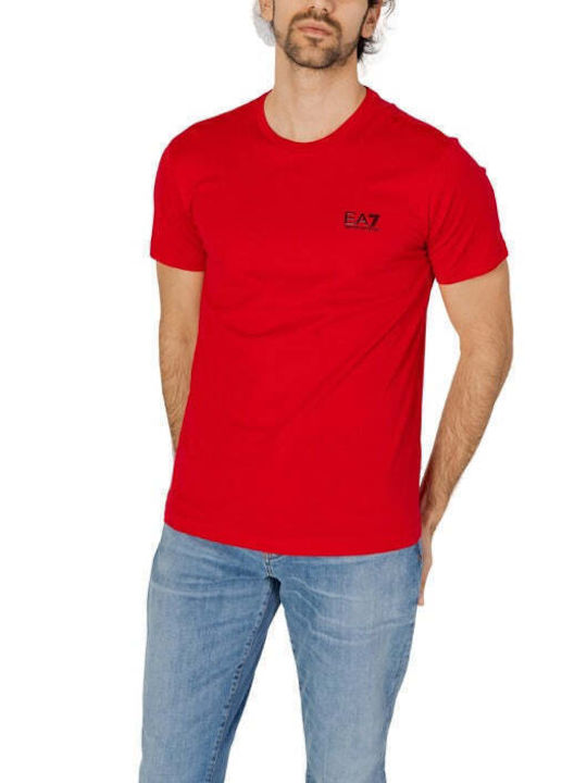 Emporio Armani T-shirt Bărbătesc cu Mânecă Scurtă Roșu