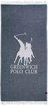 Greenwich Polo Club 3907 Beach Towel Cotton Blue Ivory with Fringes 170x85cm.