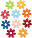 Felt Flower Shapes Set of 10 Pieces 4cm Assorted Colors Glorex