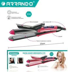 Placa de îndreptat părul profesional Arrango - 30w 2 în 1 cu plăci ceramice - Roz