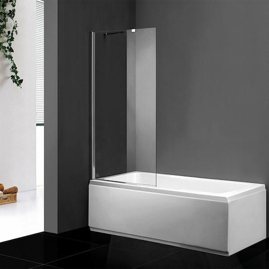 Axis Duschwand Badewanne mit Schieben Tür 82x140cm Klarglas Chrom