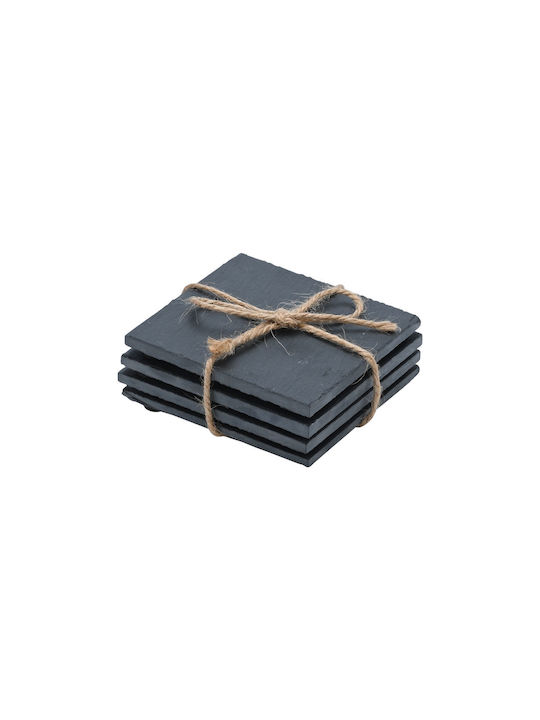 Estia Σουβέρ Πέτρινο Μαύρο 10x10cm 4τμχ Estia Σουβέρ Πέτρινο Μαύρο 10x10cm 4τμχ