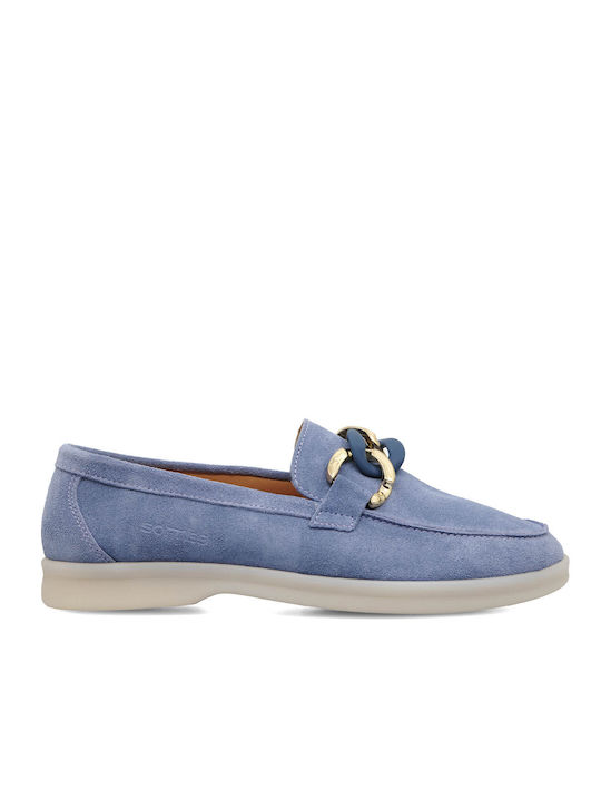 Softies Leather Women's Moccasins in Light Blue Color