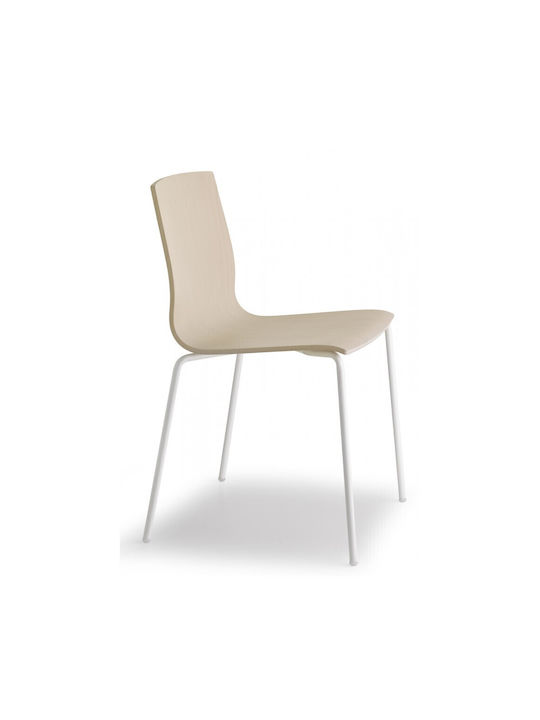 Alice Art.2845 Wooden Chair - Va - Matt Anthracite Grey Coated Steel, Embossed Finish, F1 Fs 501 - Bleached Beech