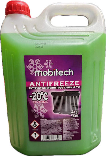 Mobitech Αντιψυκτικό Παραφλού Ψυγείου Αυτοκινήτου -20°C Πράσινο Χρώμα 4lt