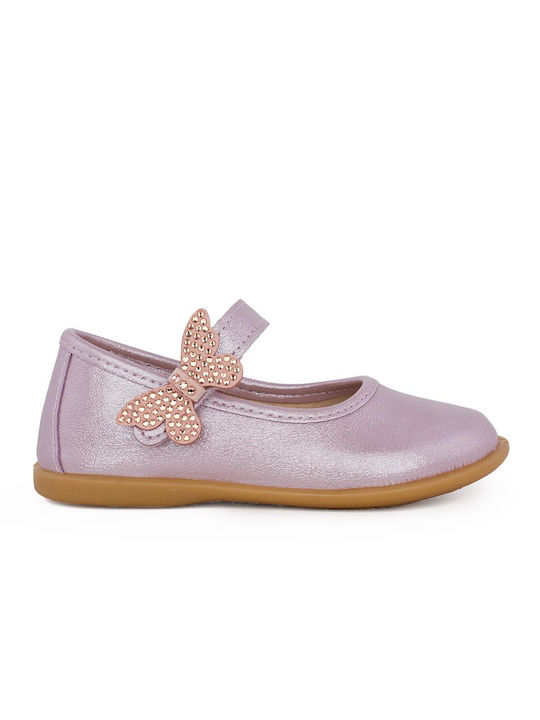 Conguitos Kids Leather Ballerinas Purple