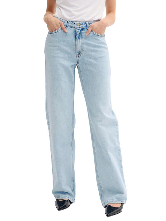 My Essential Wardrobe Women's Jean Trousers in Wide Line Light Blue