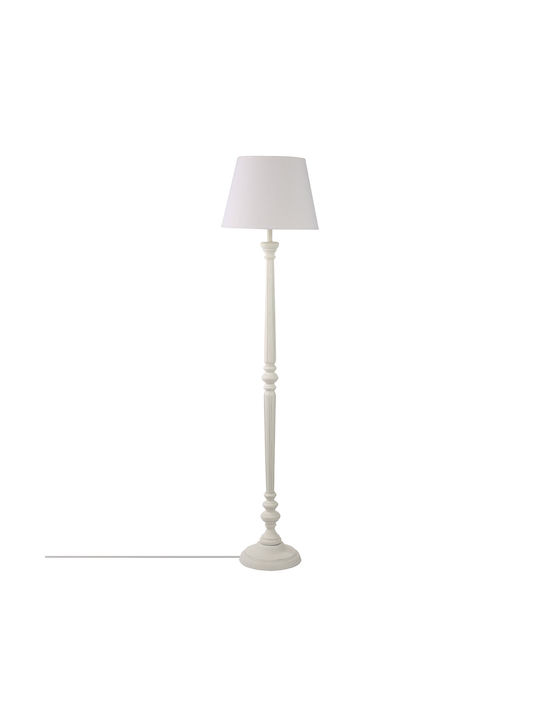 Lampa de podea Î185cm. cu Soclu pentru Bec E27 Alb