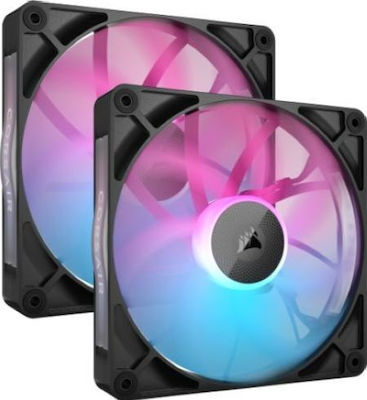 Corsair iCue Link RX140 Case Fan με RGB Φωτισμό και Σύνδεση 4-Pin PWM 2τμχ