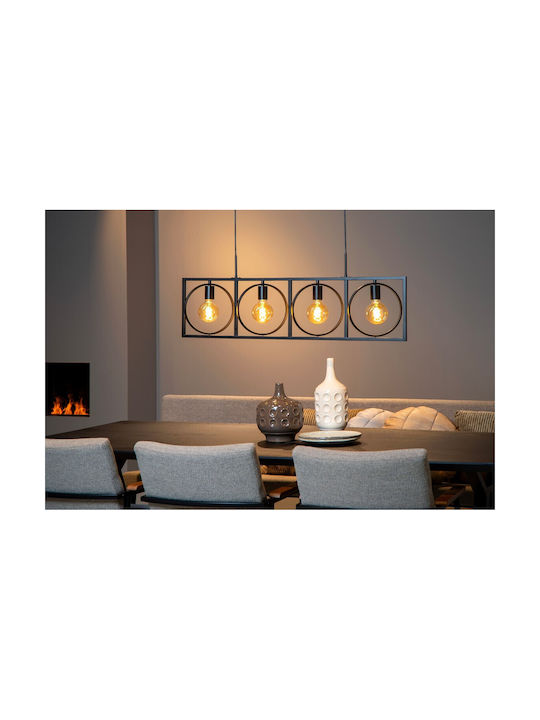 Lucide Lightning Pendant Light Black for 4 Bulbs E27
