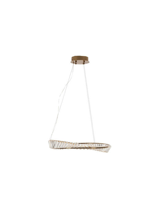 Artekko Pendant Light LED with Crystals with Warm White Light Gold