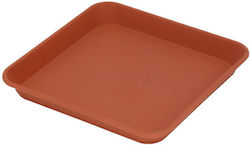 11153001 Square Plate Pot Terracotta 22x22cm