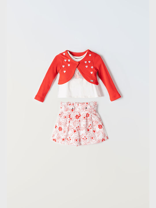 Εβίτα Kinderkleidung Set mit Shorts Sommer 3Stück Red