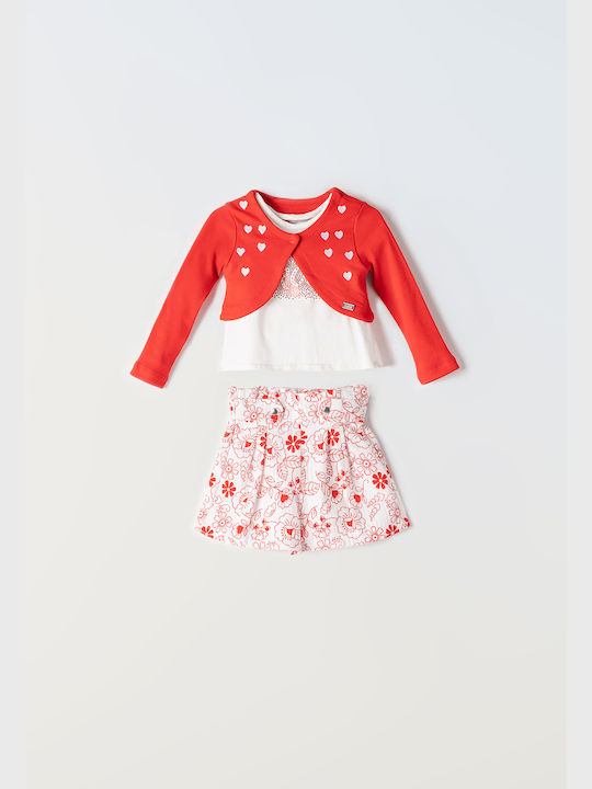 Εβίτα Kids Set with Shorts Summer 3pcs Red