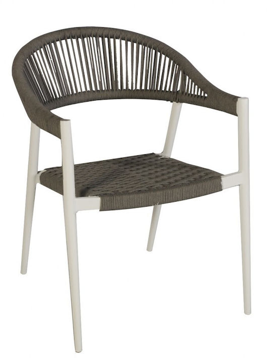 Outdoor Chair Aluminum Analia Silver 56x66cm