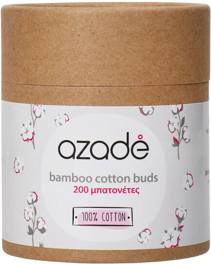 Azadé Bamboo Μπατονέτες 200 Τμχ Στρογγυλό Premium Κουτί