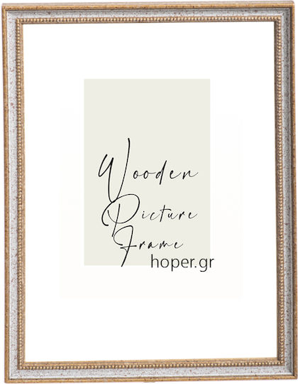 Wall-mounted Wooden Photo Frame with Gold Frame