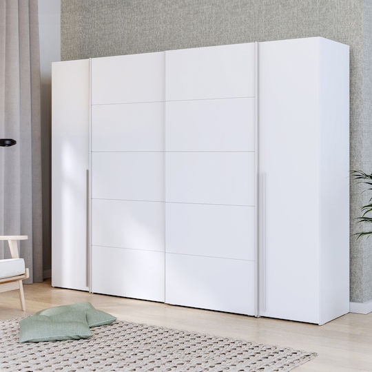 Verzo Τετράφυλλη Ντουλάπα Συρόμενη 270.5x61.5x210.5cm Λευκό
