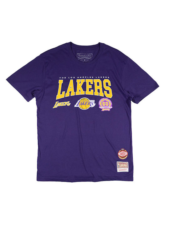 Mitchell & Ness Tricou sportiv pentru bărbați cu mâneci scurte Violet