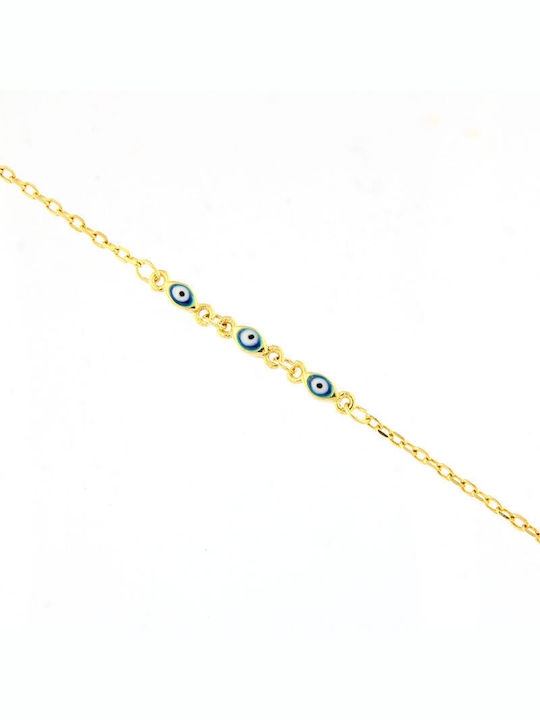 Prince Silvero Bracelet Chain with design Eye made of Silver Gold Plated