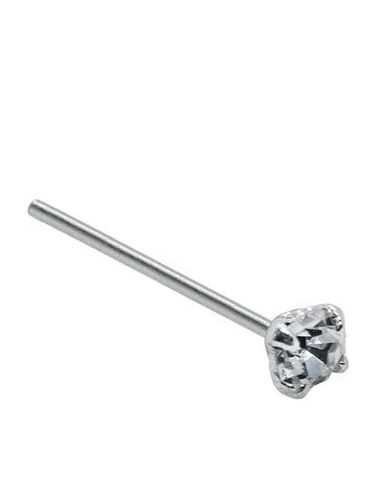 Piercing.gr Обеци За Пиърсинг Нос От Сребърен 0.6мм Бял