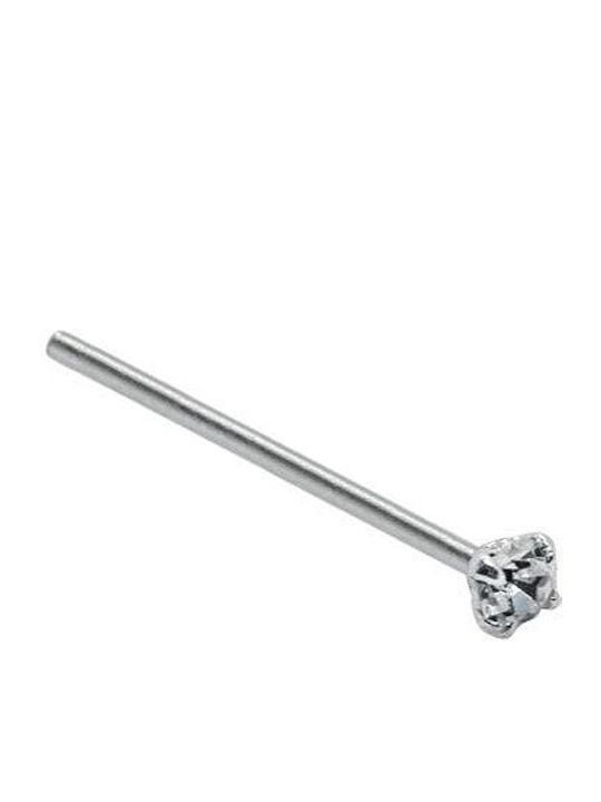 Piercing.gr Обеци За Пиърсинг Нос От Сребърен 0.6мм Бял