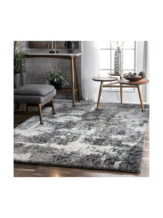 Saray Home Moroccan Rug Rectangular Shaggy Black