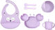 Queen Mother Σετ Φαγητού Purple Owl από Σιλικόνη με Αντιολισθητική Βάση Μωβ 6τμχ για 6+ μηνών