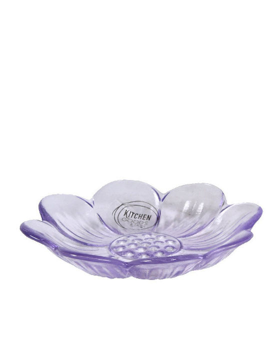 Kaemingk Plate Shallow Glass Purple with Diameter 12cm