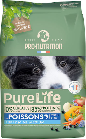 Flatazor Pure Life 12kg Ξηρά Τροφή χωρίς Σιτηρά & Γλουτένη για Κουτάβια Μικρόσωμων & Μεσαίων Φυλών με Ψάρια, Σολομό, Λαχανικά, Κοτόπουλο, Γαλοπούλα, Χοιρινό, Πάπια και Τόνο