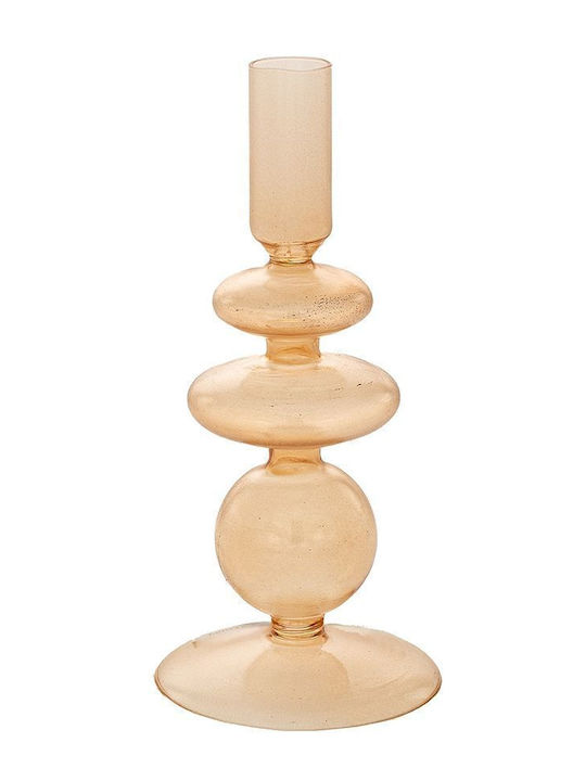 Iliadis Candle Holder Glass in Beige Color 8.5x20x20cm 1pcs