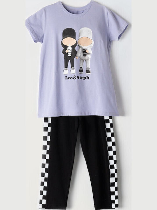 Evita Kids' Set with Leggings Summer 2pcs Lilac