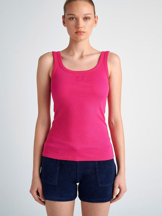 SugarFree Women's Summer Blouse Cotton with Straps Pink