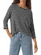 Snow Women's Long Sleeve Sweater Striped Pastel Lavender