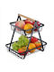 Fruit Bowl Metallic 2 Levels Black