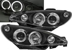 Carro Front Lights Angel Eyes for Peugeot 206 02-07 2pcs