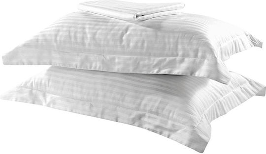 Beauty Home Dobby Σετ Μαξιλαροθήκες Oxford Λευκό 53x73εκ.