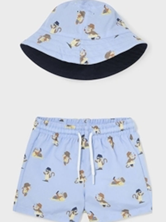 Mayoral Kids Swimwear Swim Shorts with Hat Blue
