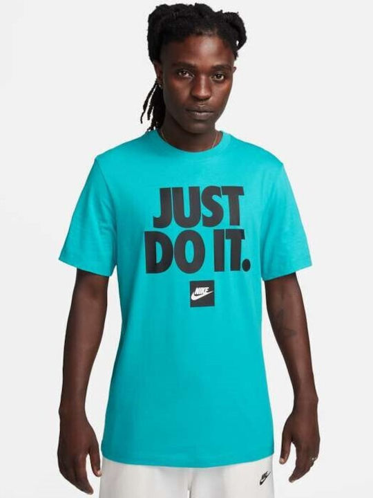 Nike Bărbați T-shirt Sportiv cu Mânecă Scurtă Albastru deschis