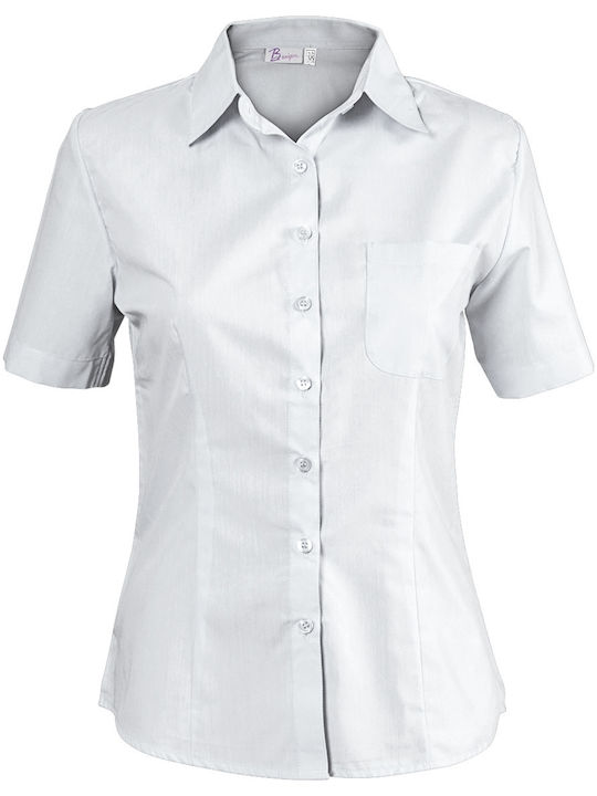 Be Unique Short Sleeve Work Shirt White