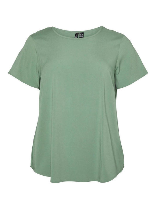 Vero Moda Damen Sommerliche Bluse Kurzärmelig Grün