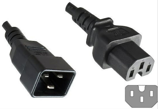 Microconnect IEC C20 - IEC C15 Cable 1.8m Μαύρο PE152018