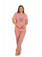 Lindros Summer Women's Pyjama Set Cotton Coral