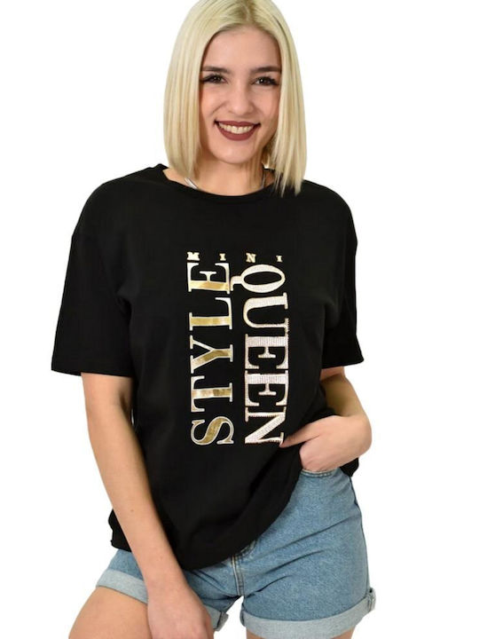 Potre Style Queen Damen T-Shirt Schwarz